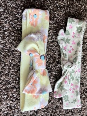 Pastel Yellow Floral Bow Headband for baby - Soft Stretch Fit